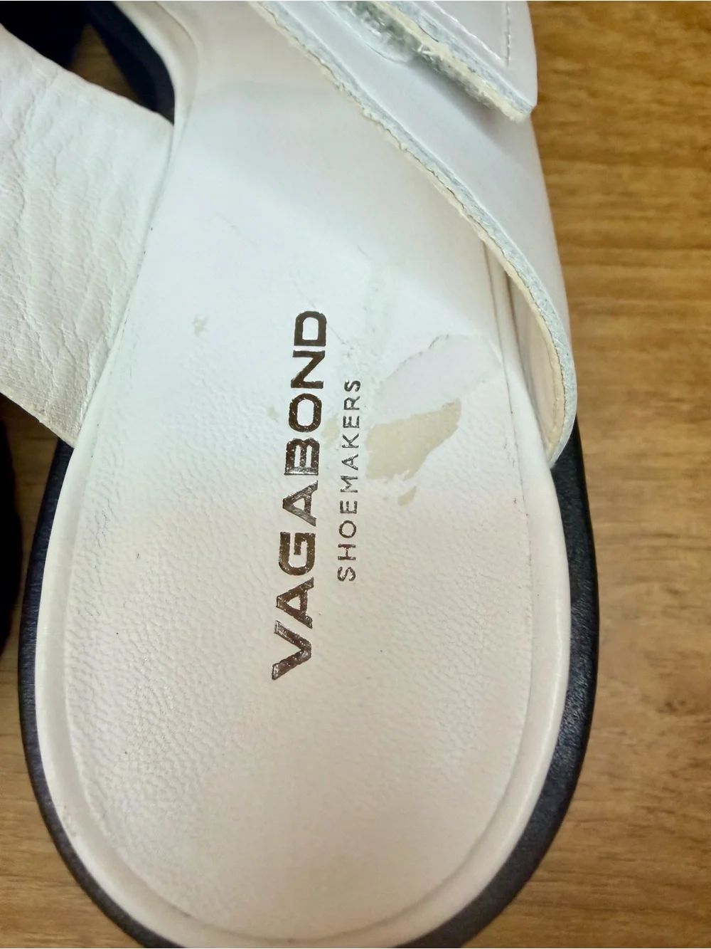 Vagabond Shoemakers Leather Slide Sandals White Straps Block Heel Women’s 39